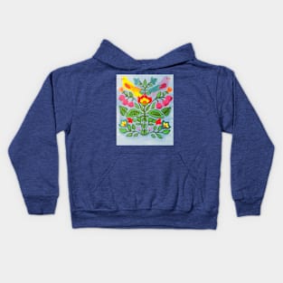 Scandanavian Flowers and Birds Kids Hoodie